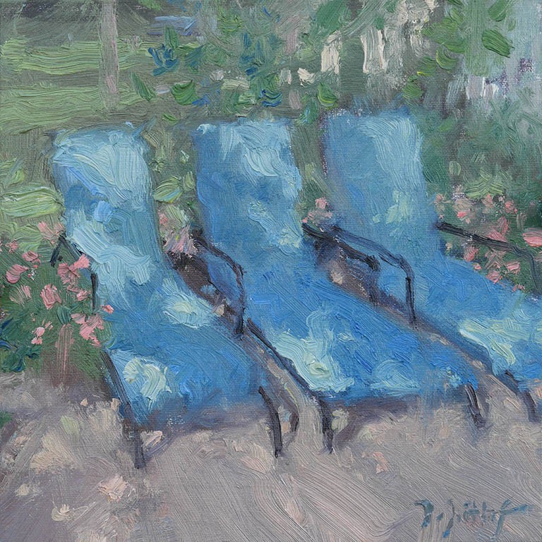 Blue Lounge Trio 8x8 Oil