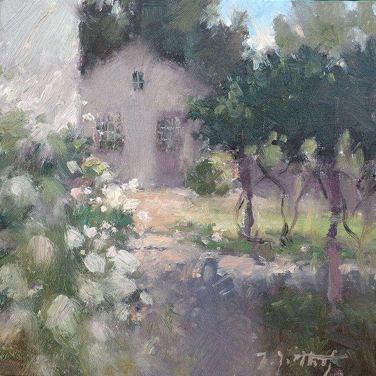 Grape Leaves & Hydrangeas 8x8 Oil